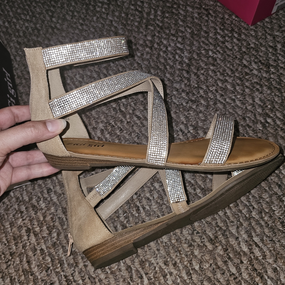 ZIGI Girl Tan and Silver Strappy Sandals